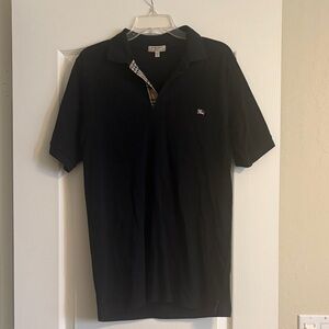Burberry Black Polo with Signature Check Trim
